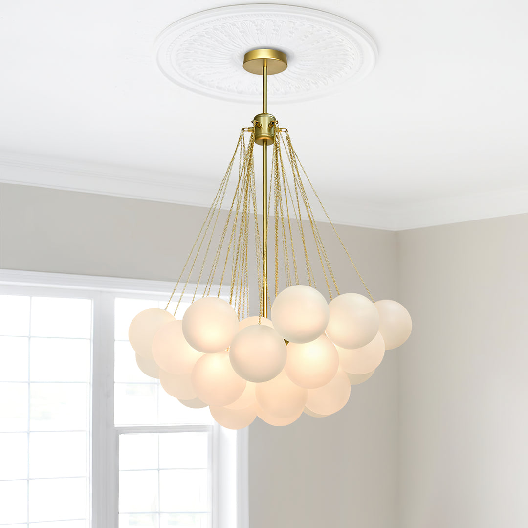 Minimalist Clustered Spherical Chandelier Fixture