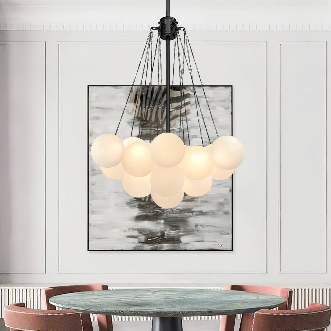 Minimalist Clustered Spherical Chandelier Fixture