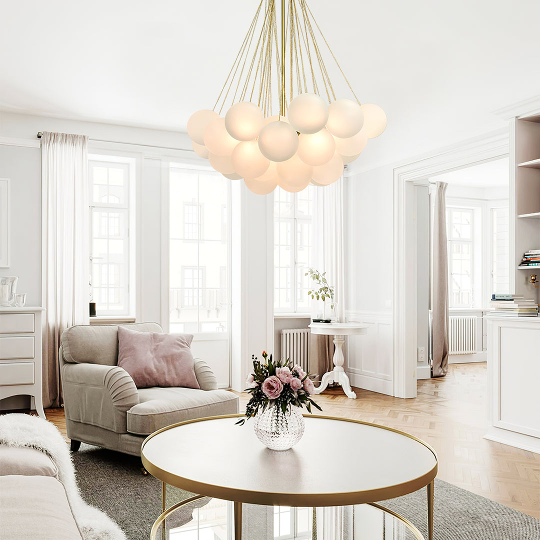 Minimalist Clustered Spherical Chandelier Fixture