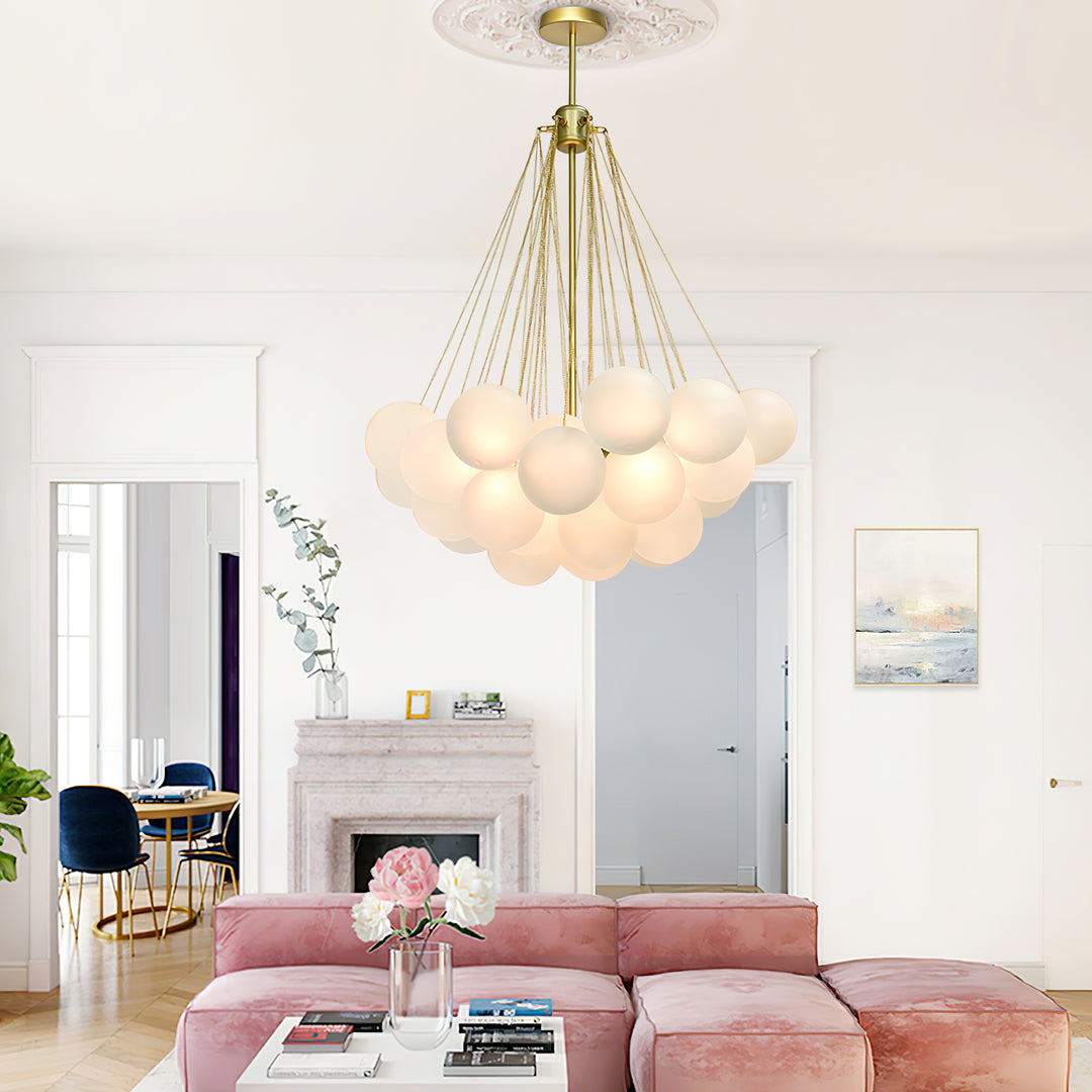 Minimalist Clustered Spherical Chandelier Fixture