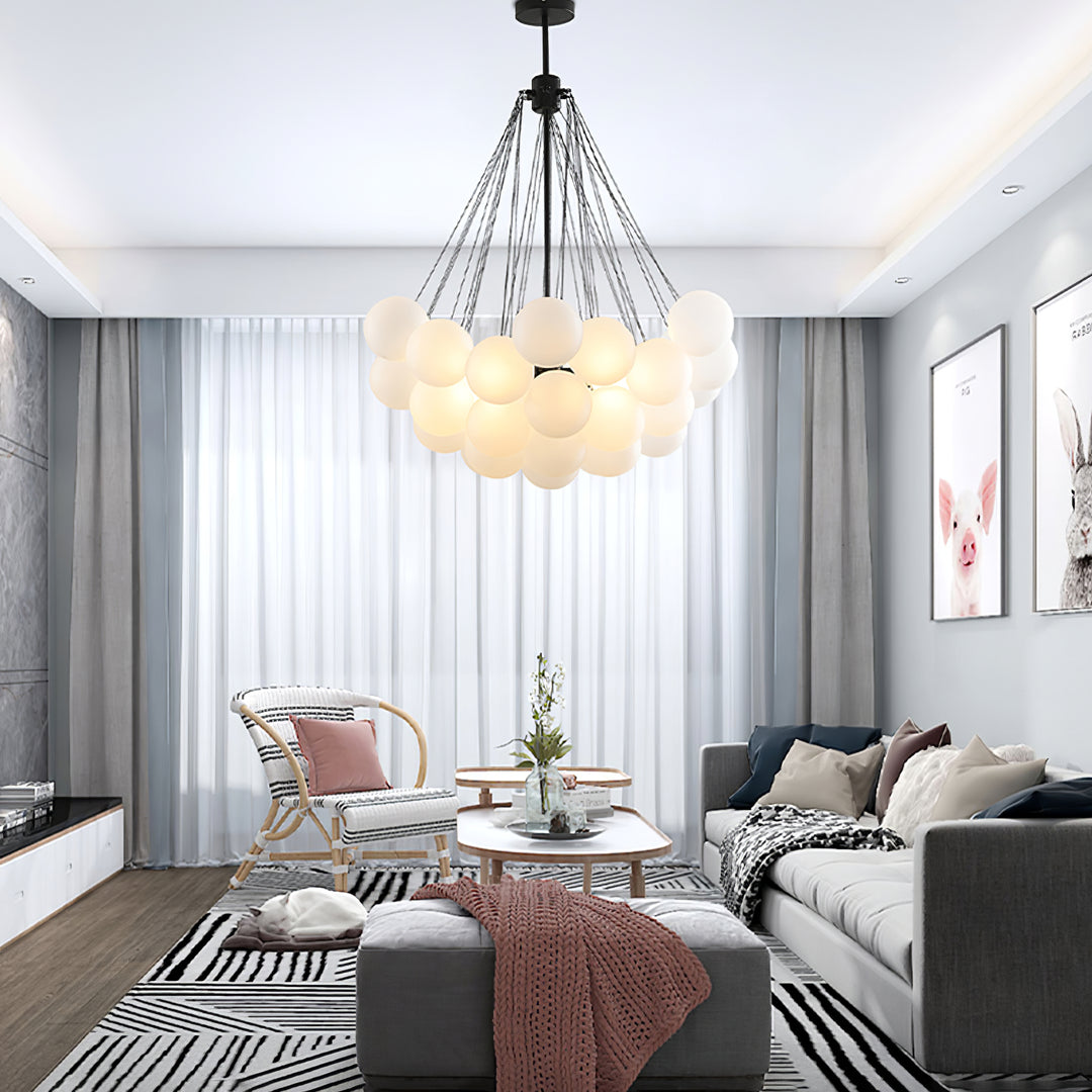 Minimalist Clustered Spherical Chandelier Fixture