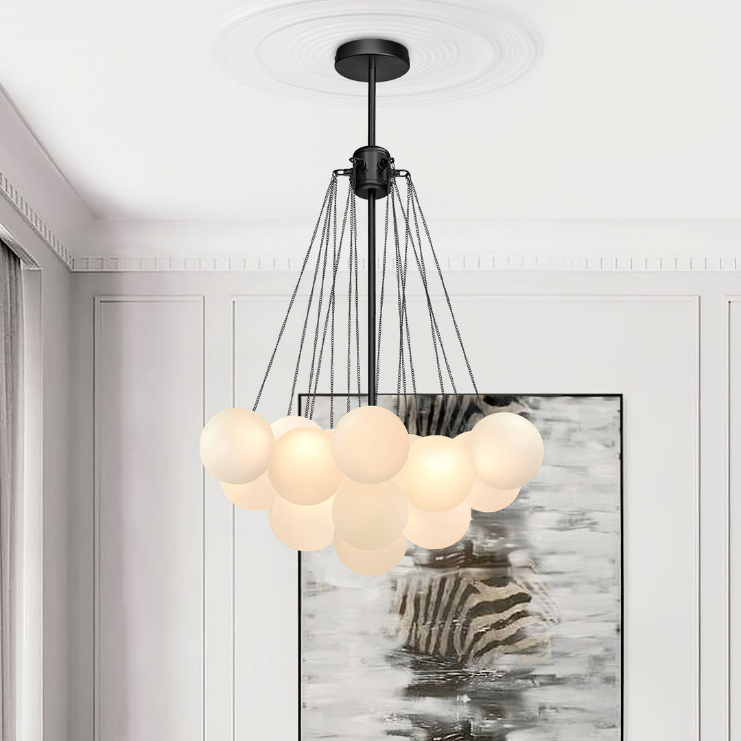 Minimalist Clustered Spherical Chandelier Fixture