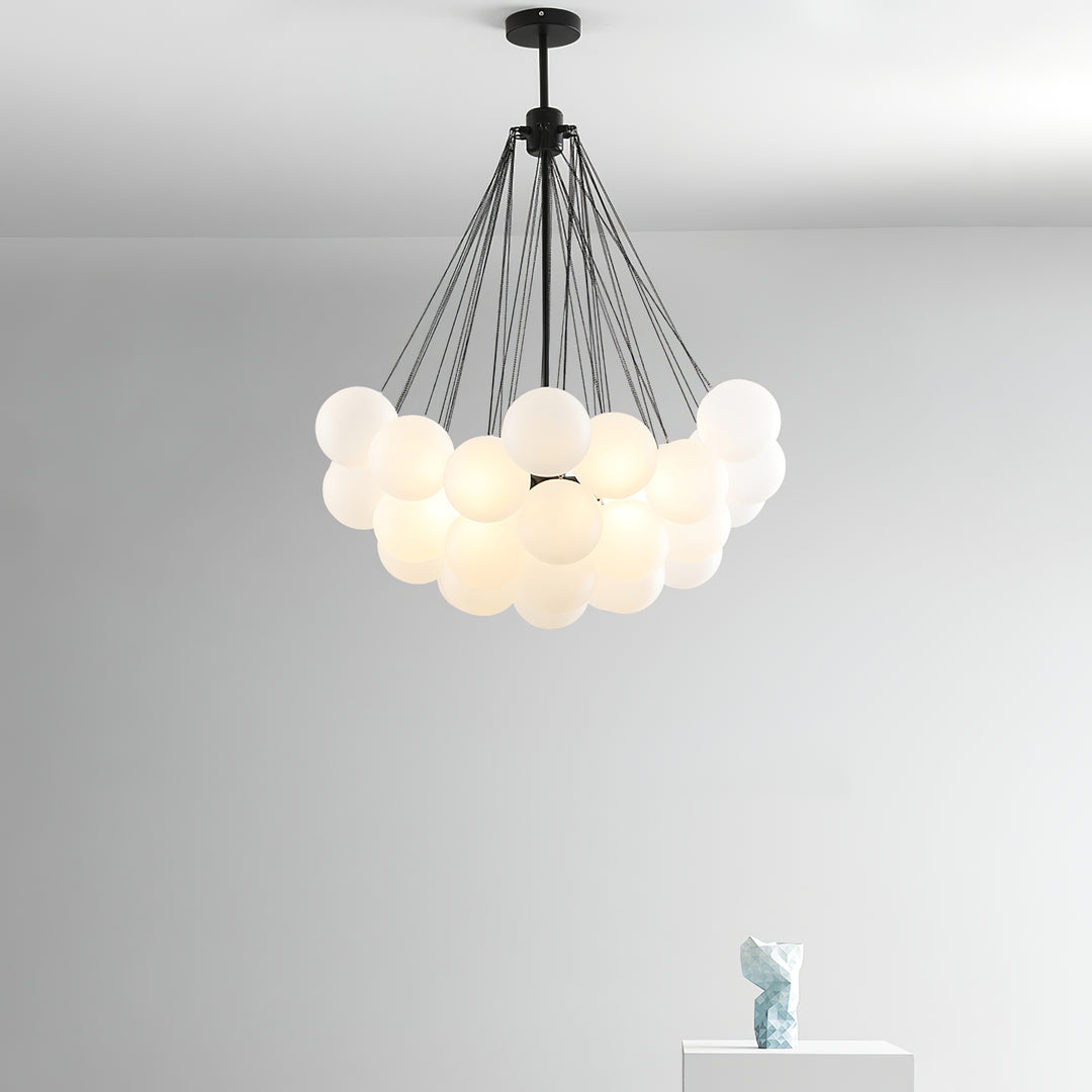 Minimalist Clustered Spherical Chandelier Fixture