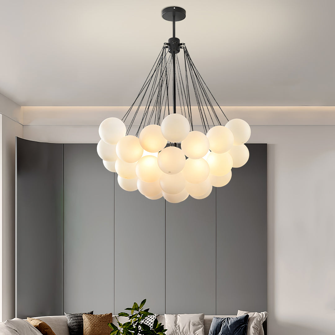 Minimalist Clustered Spherical Chandelier Fixture