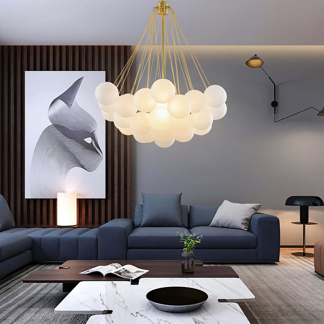 Minimalist Clustered Spherical Chandelier Fixture