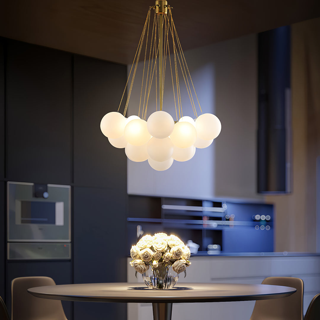 Minimalist Clustered Spherical Chandelier Fixture