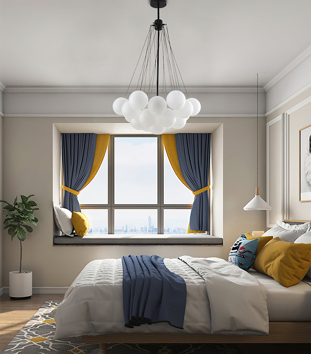 Minimalist Clustered Spherical Chandelier Fixture