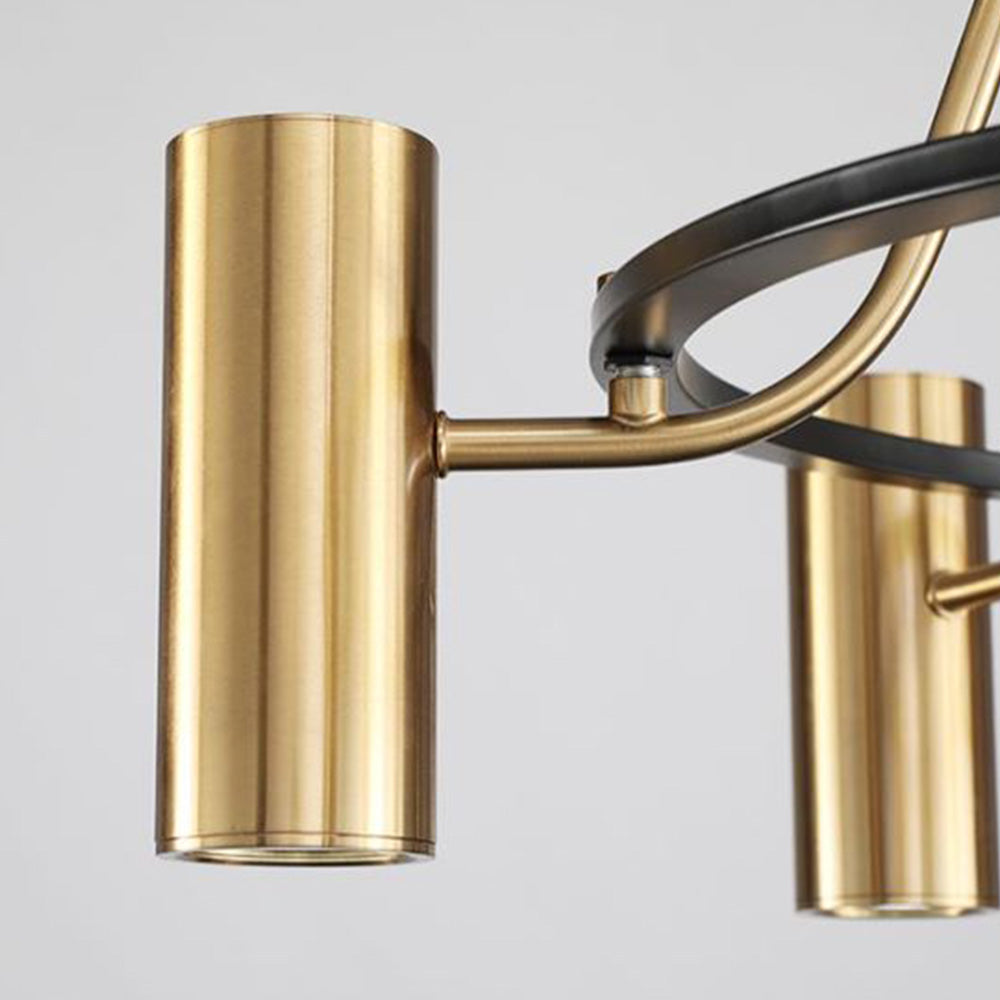 Circular Gold Chandelier - Mid-Century Elegance