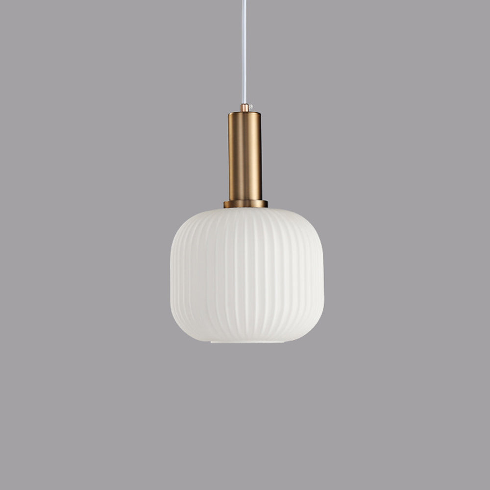 Coppery Pendant Light with Bubble Glass Shade