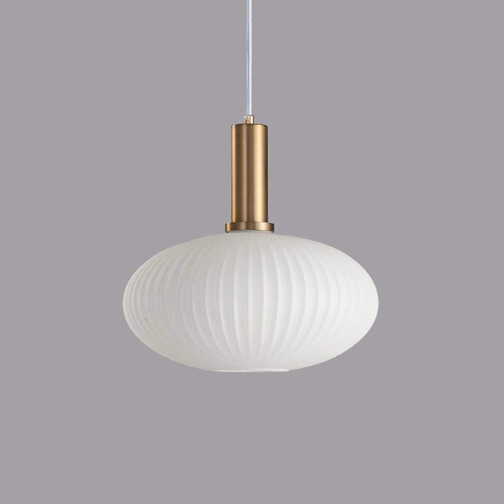 Coppery Pendant Light with Bubble Glass Shade