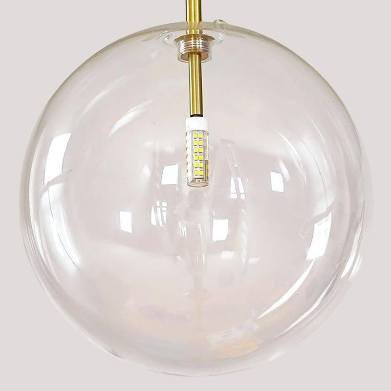 Gold Bubble Pendant Light & Clear Glass Shade