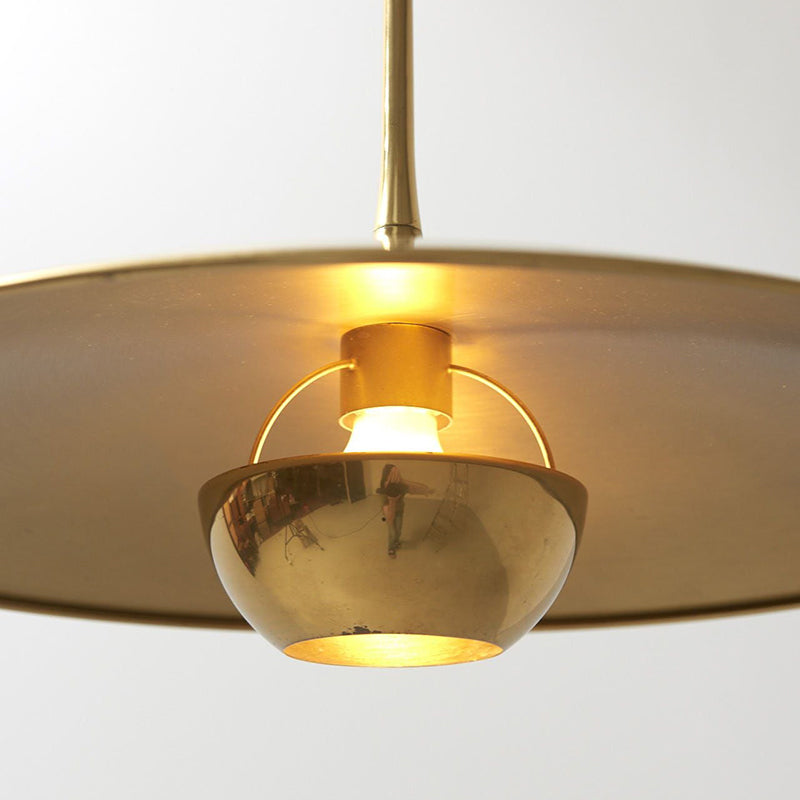 Gold Mid-Century Pendant with Adjustable Cord