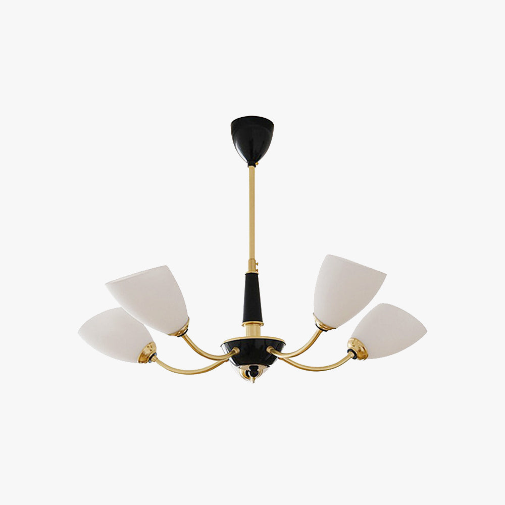 Mid-Century Modern Chandelier with Gold Accents