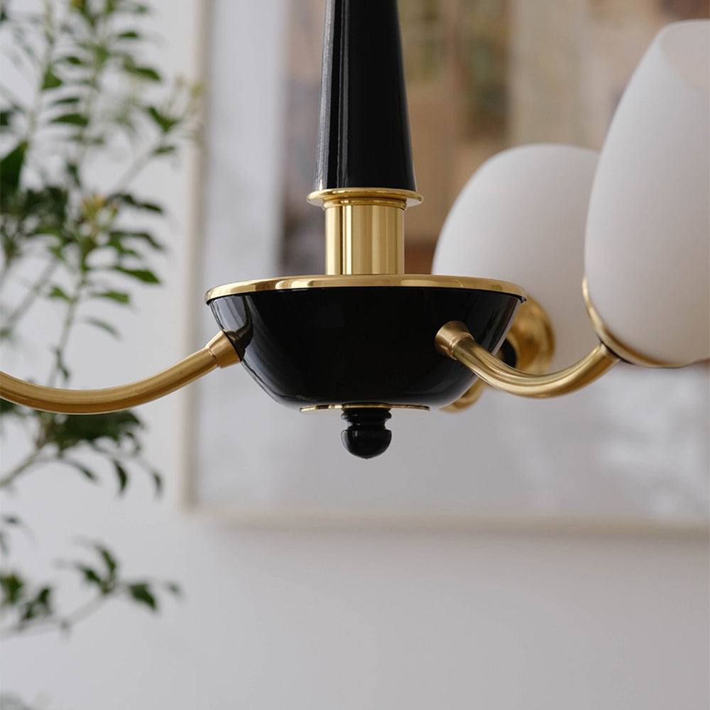Mid-Century Modern Chandelier with Gold Accents