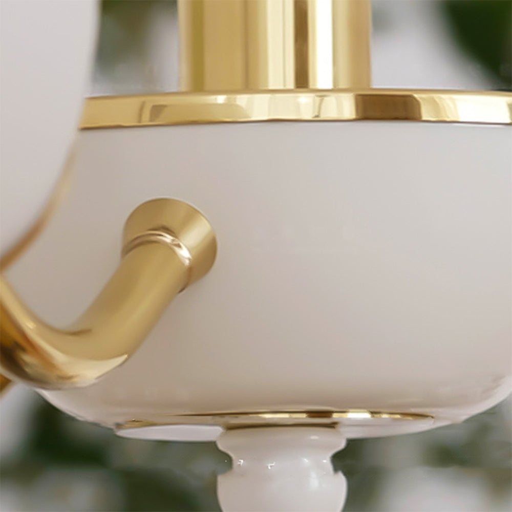 Mid-Century Modern Chandelier with Gold Accents