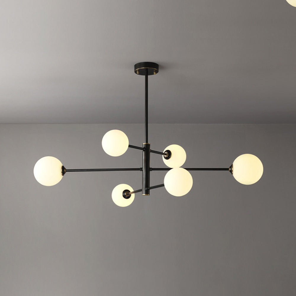 Mid-Century Chandelier – Adjustable Glass Shades