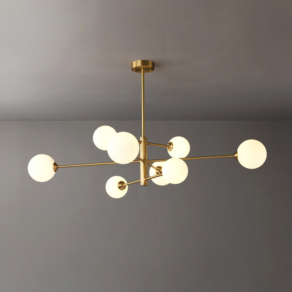 Mid-Century Chandelier – Adjustable Glass Shades