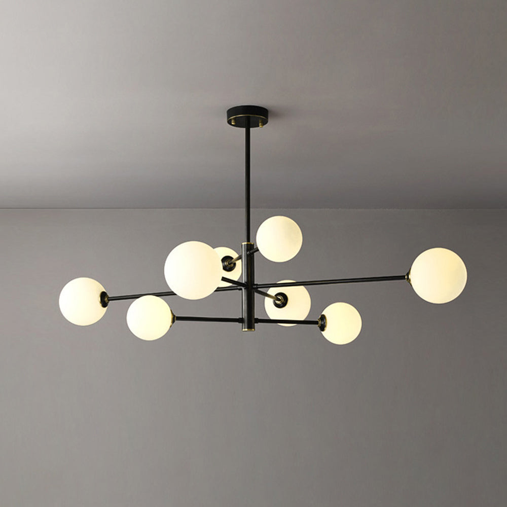 Mid-Century Chandelier – Adjustable Glass Shades