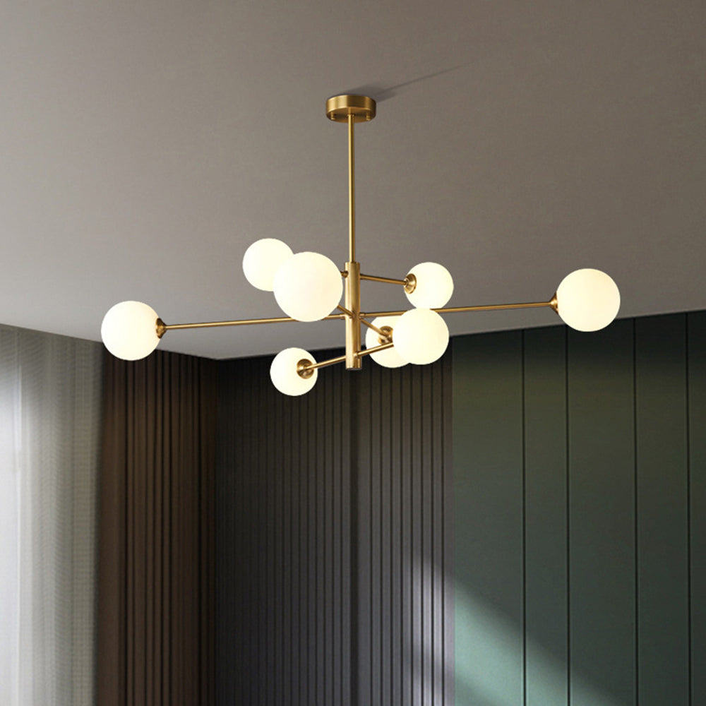 Mid-Century Chandelier – Adjustable Glass Shades
