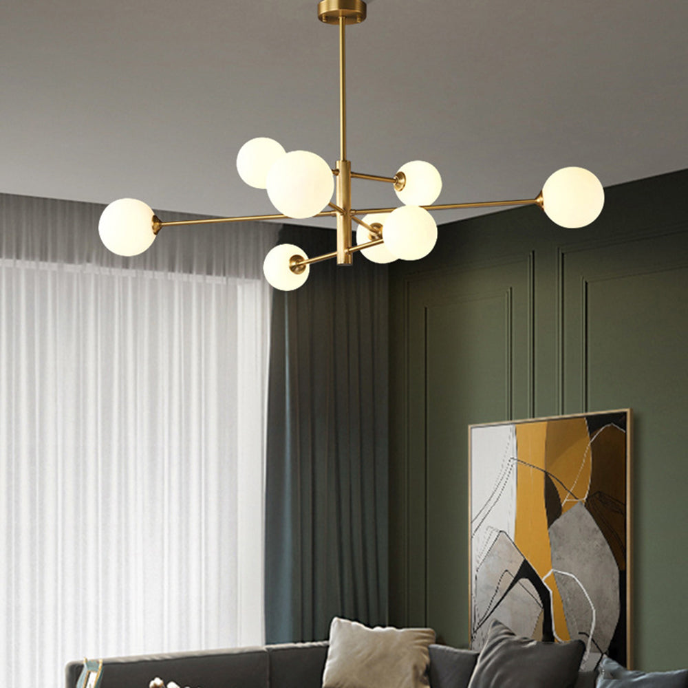 Mid-Century Chandelier – Adjustable Glass Shades