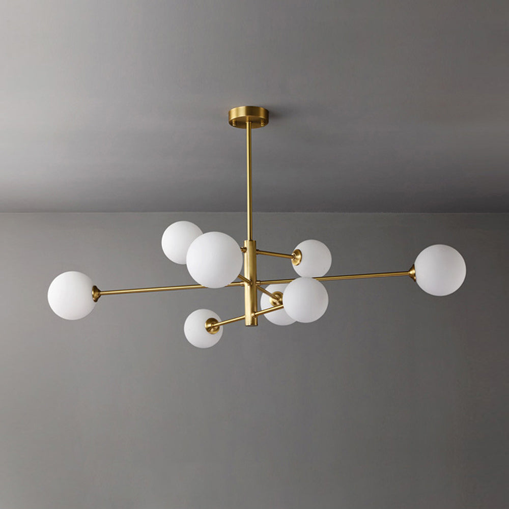 Mid-Century Chandelier – Adjustable Glass Shades