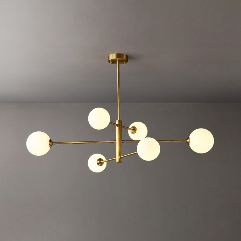 Mid-Century Chandelier – Adjustable Glass Shades