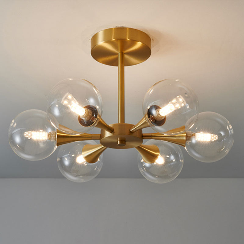 Mid-Century Modern Brass Pendant Light Fixture