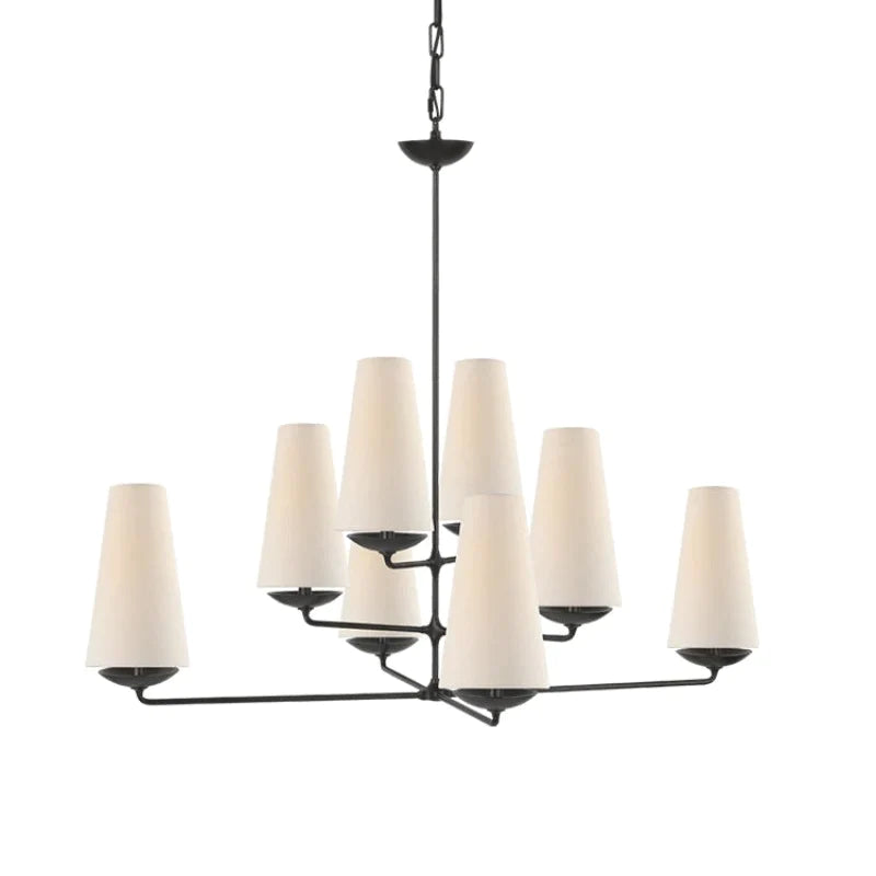 Mid-Century Modern Chandelier & Cylindrical Shades