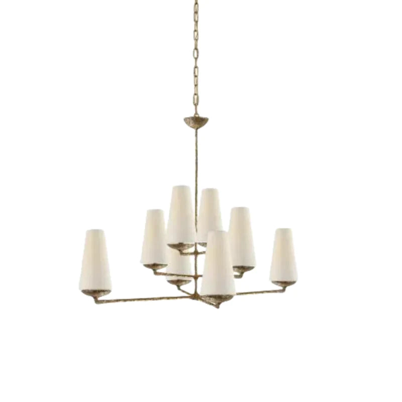 Mid-Century Modern Chandelier & Cylindrical Shades