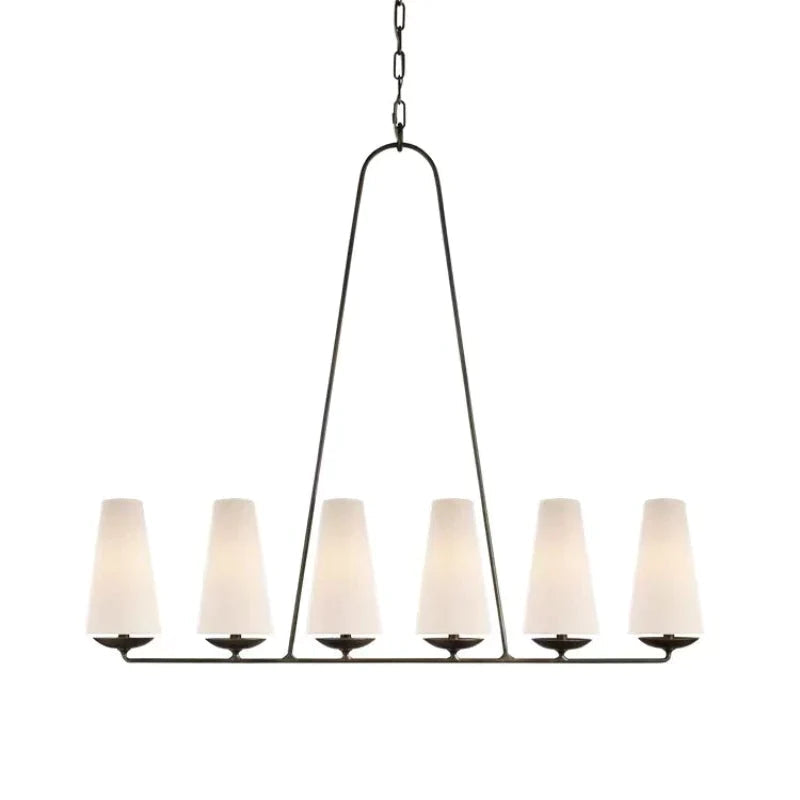 Mid-Century Modern Chandelier & Cylindrical Shades