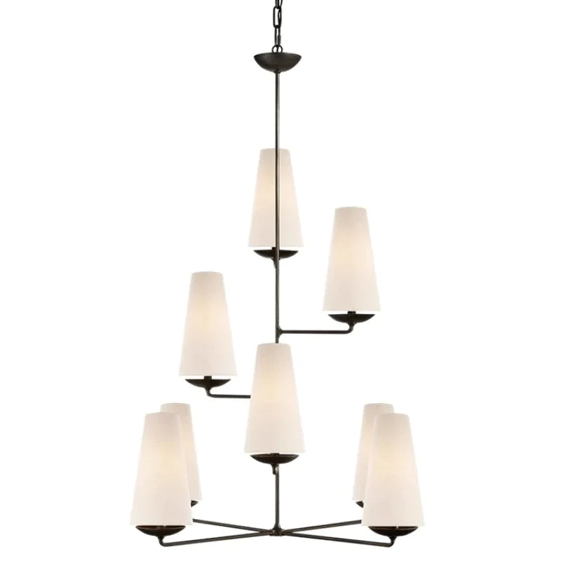 Mid-Century Modern Chandelier & Cylindrical Shades