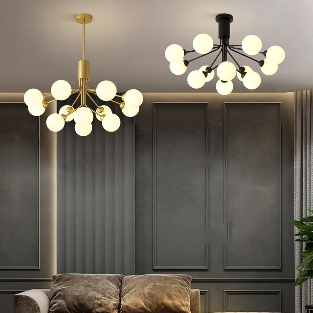 Mid-Century Modern Chandelier, Multi-Arm Design