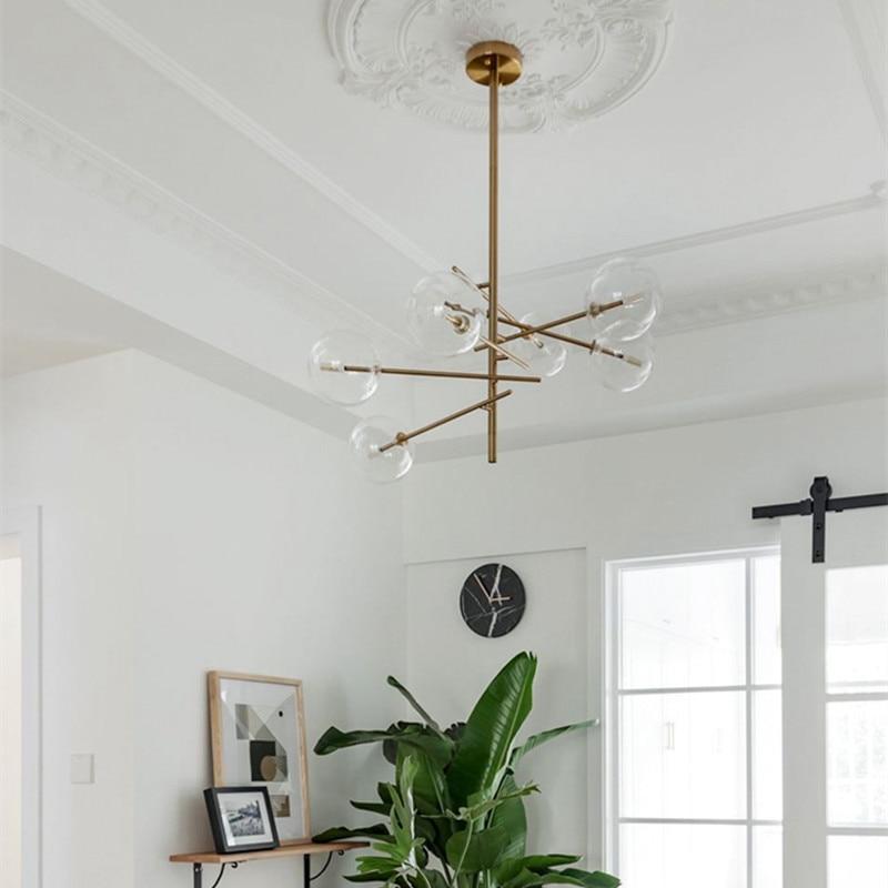 Mid-Century Modern Chandelier with Bubble Shades
