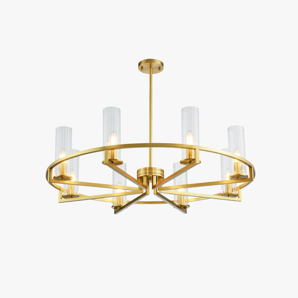 Mid-Century Modern Chandelier with Glass Cylinders