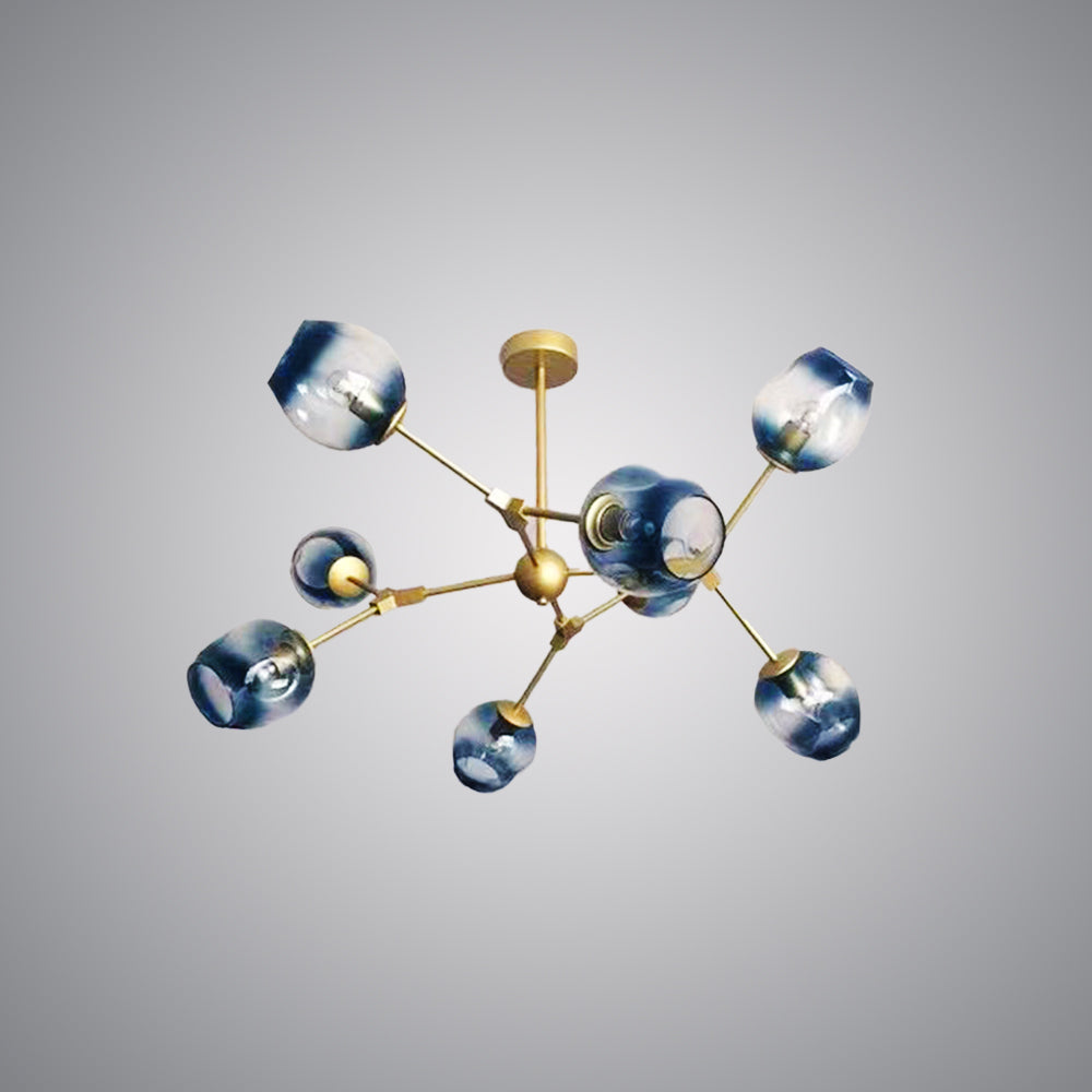 Mid-Century Modern Chandelier with Glass Shades
