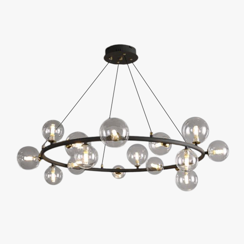 Mid-Century Modern Chandelier with Globe Shades