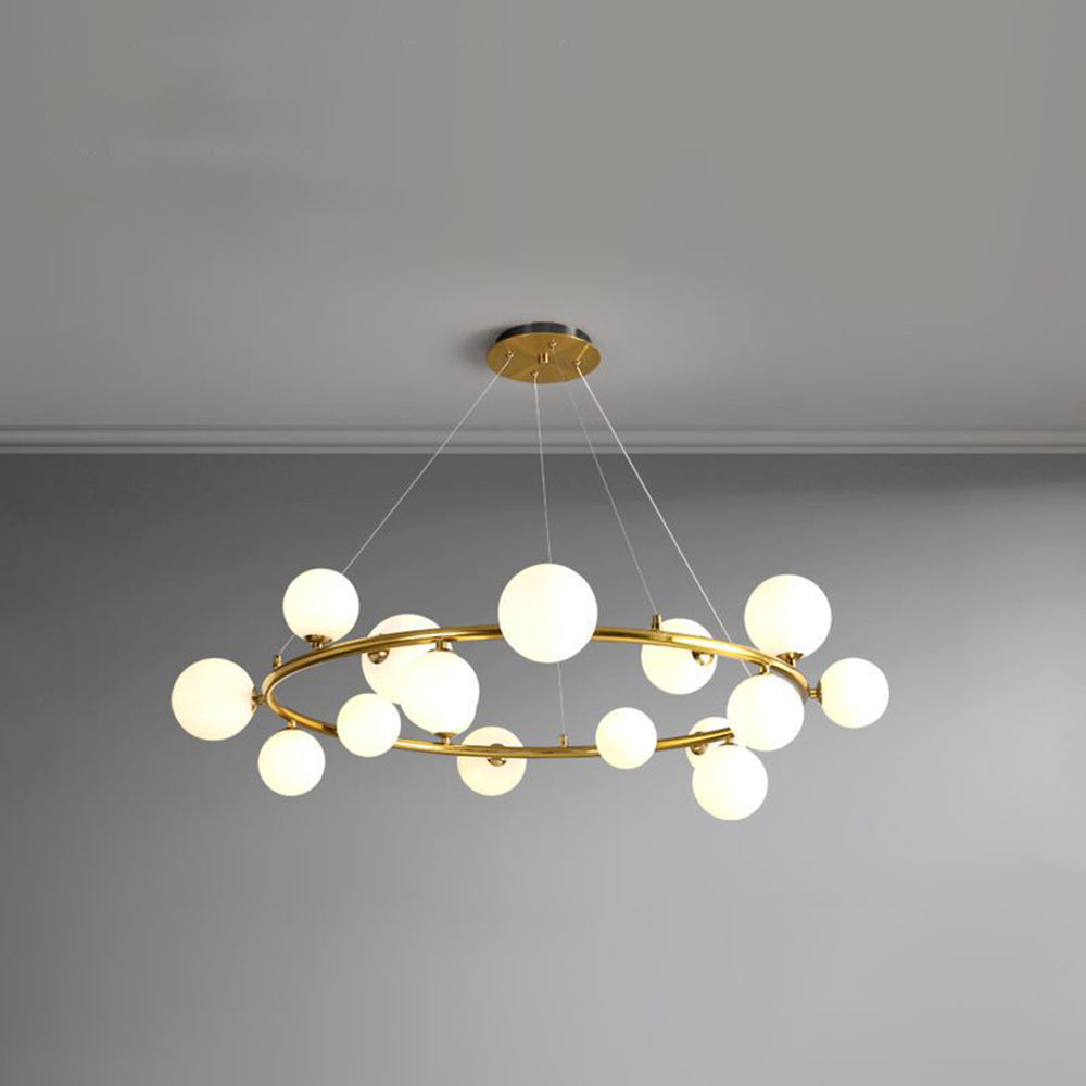 Mid-Century Modern Chandelier with Globe Shades