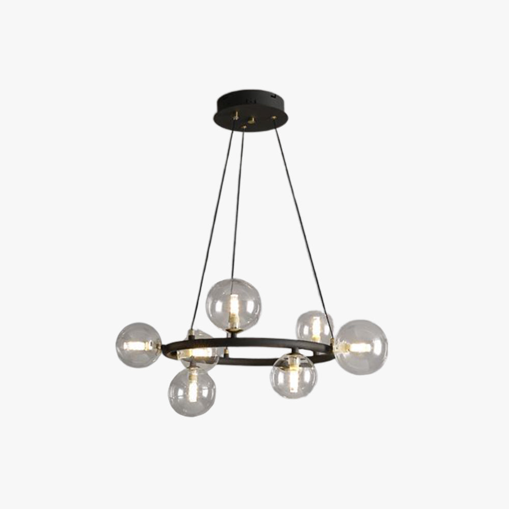 Mid-Century Modern Chandelier with Globe Shades