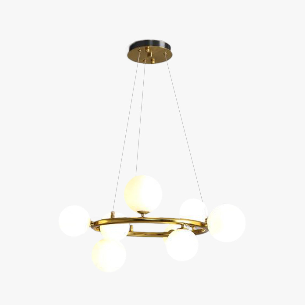 Mid-Century Modern Chandelier with Globe Shades