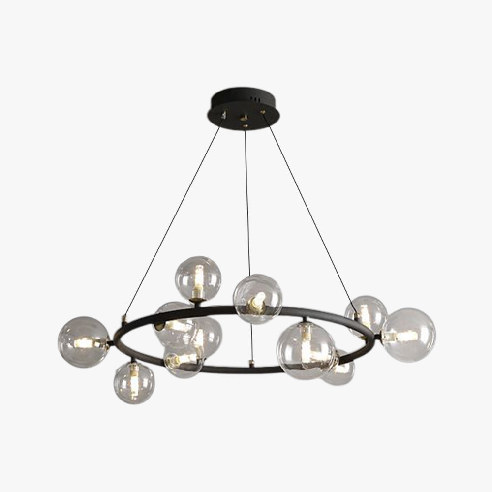 Mid-Century Modern Chandelier with Globe Shades