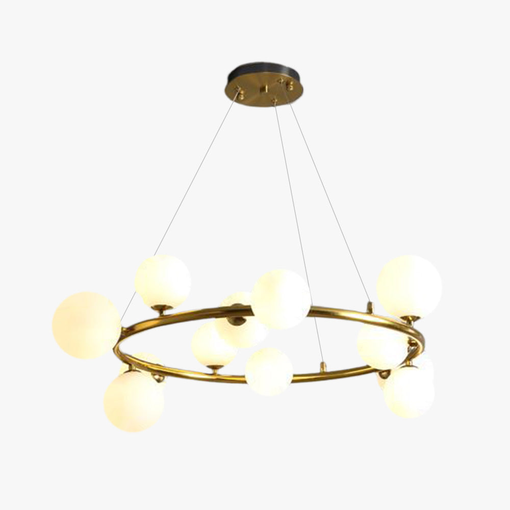 Mid-Century Modern Chandelier with Globe Shades