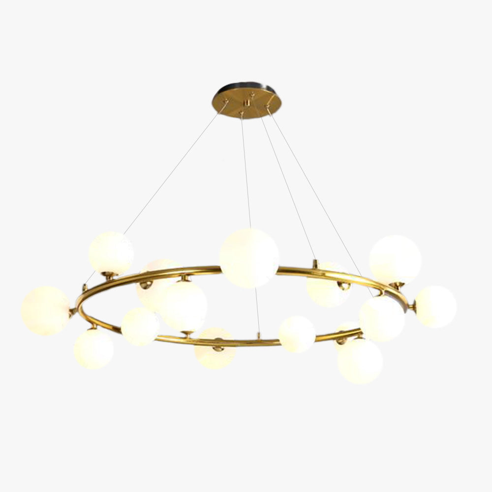 Mid-Century Modern Chandelier with Globe Shades