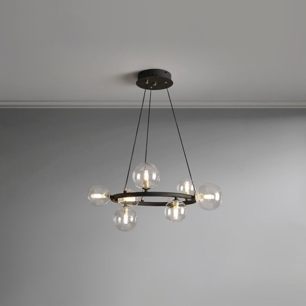 Mid-Century Modern Chandelier with Globe Shades