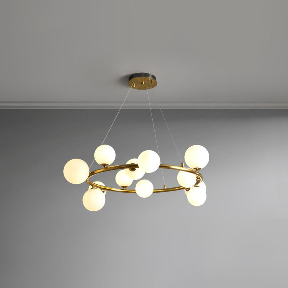Mid-Century Modern Chandelier with Globe Shades