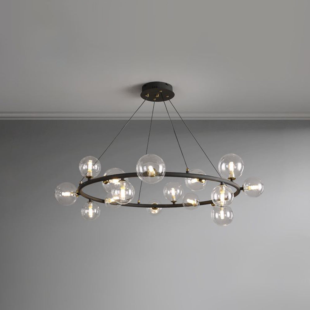 Mid-Century Modern Chandelier with Globe Shades