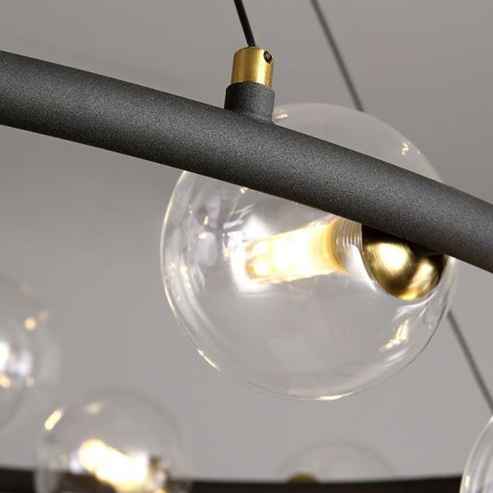 Mid-Century Modern Chandelier with Globe Shades