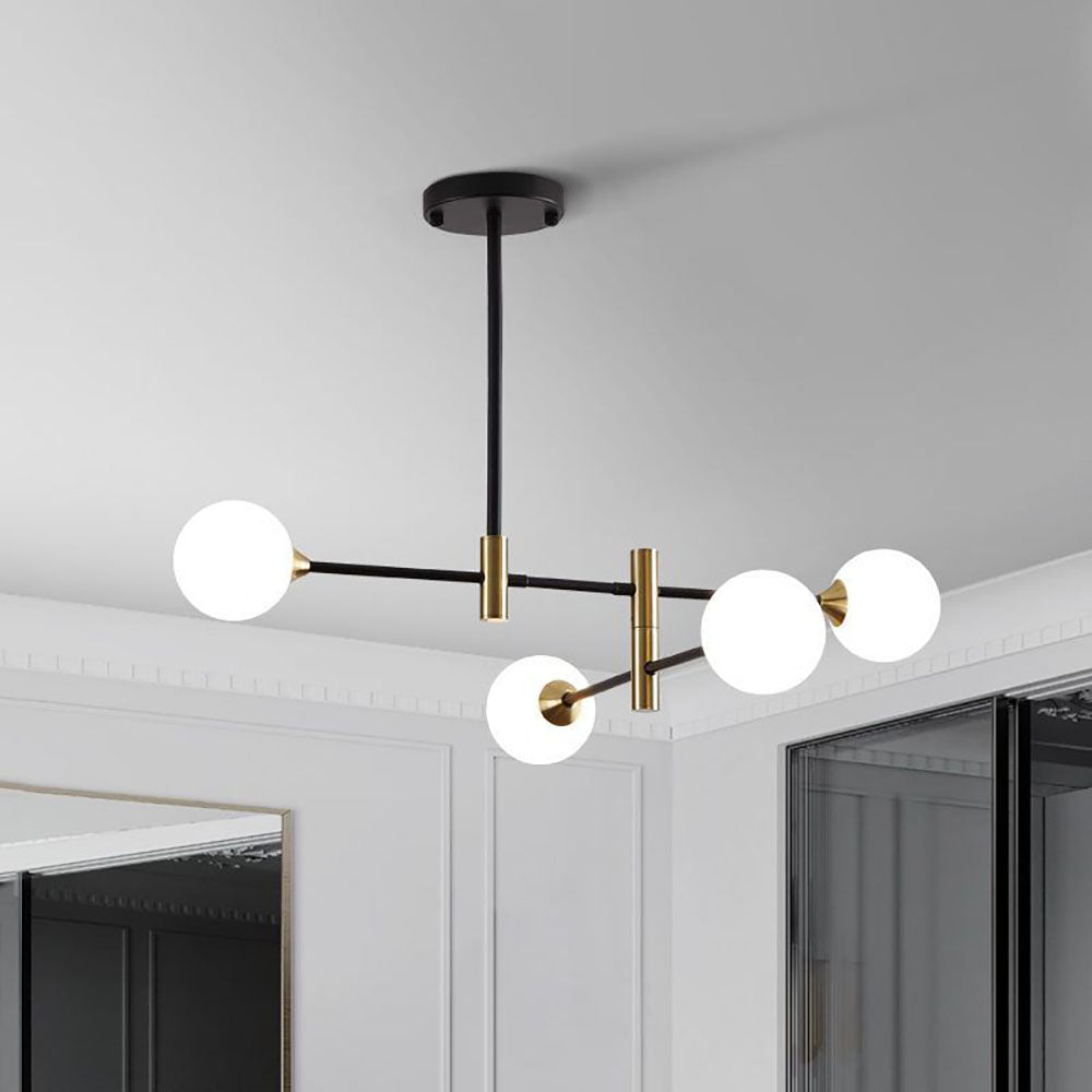 Mid-Century Modern Chandelier with Spherical Shades