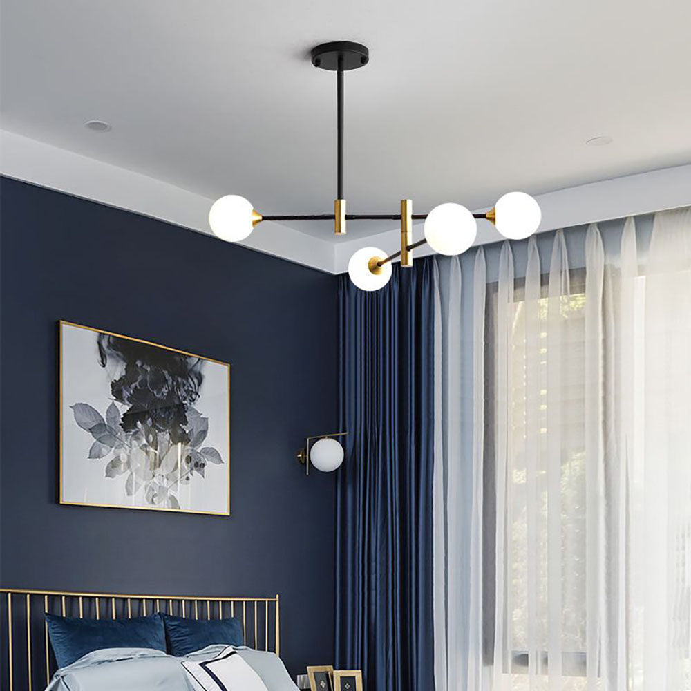 Mid-Century Modern Chandelier with Spherical Shades