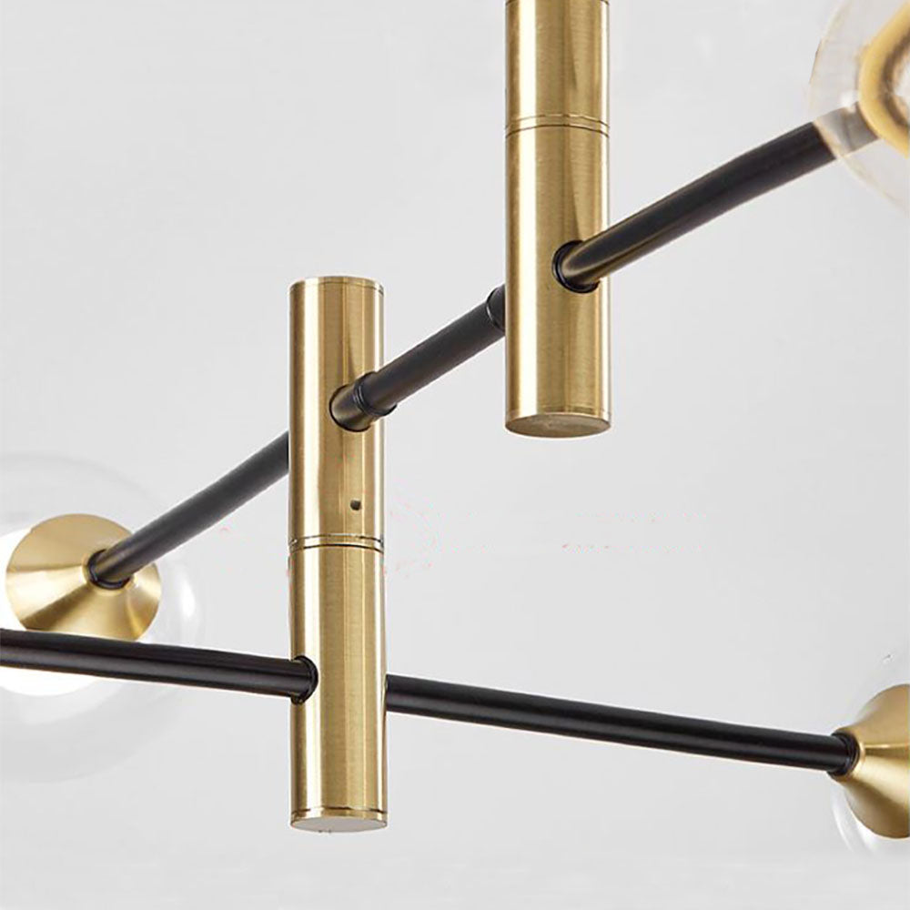 Mid-Century Modern Chandelier with Spherical Shades