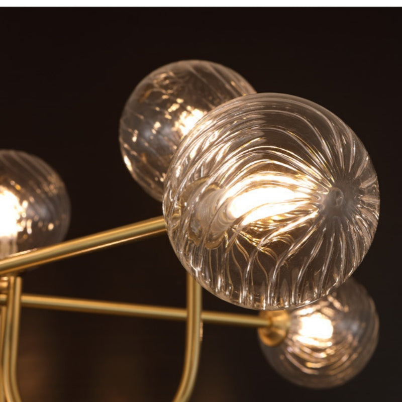 Mid-Century Modern Gold Chandelier – Symmetrical Design